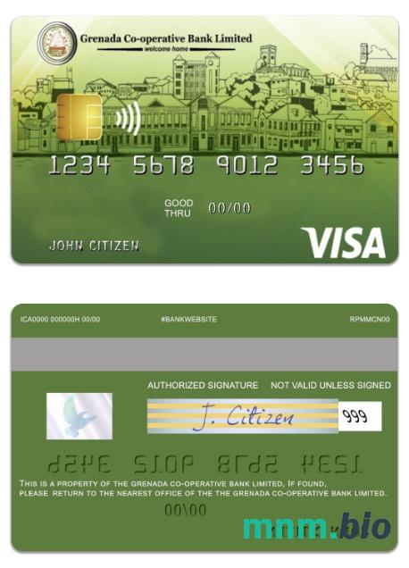 Grenada Co-operative Bank limited visa klasyczny credit karta przykład w formacie PSD